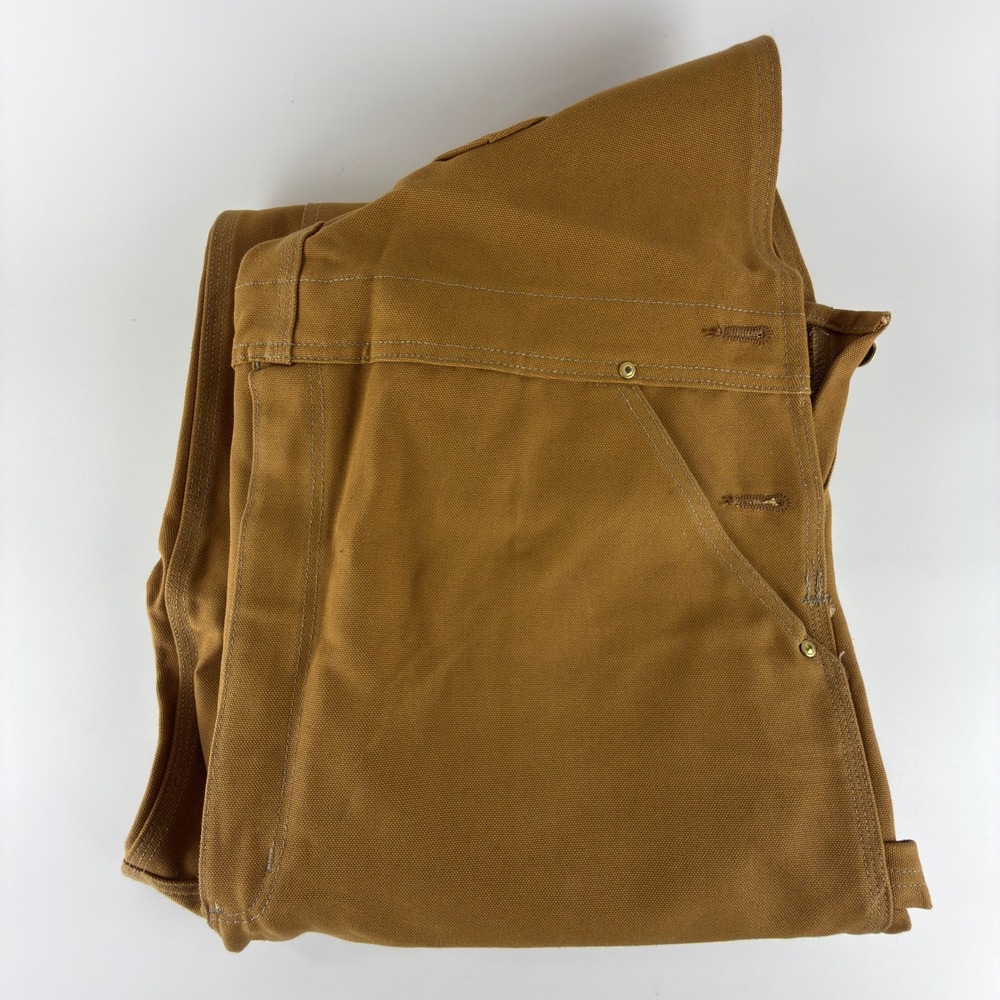 Carhartt Duck Bib Canvas Overalls Mens 44x32 R01 BRN Brown Workwear NWT NOS